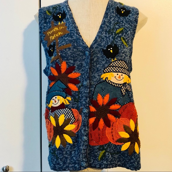 Vintage Sweaters - BOBBIE BROOKS Vtg Knit Autumn Fall Vest